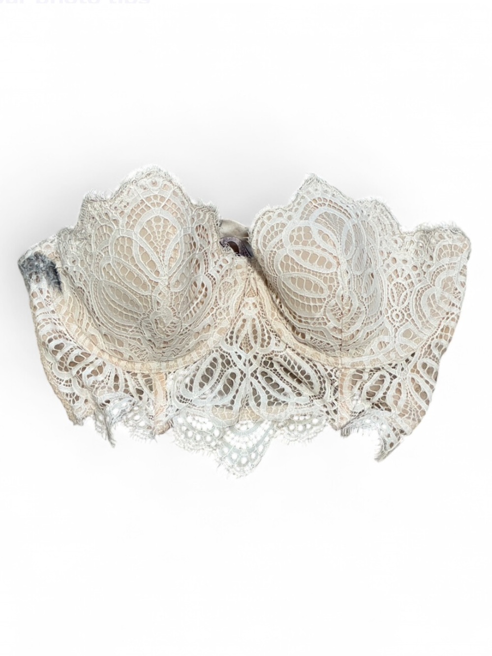 Victoria’s Secret Dream Angels White Crochet Lace Strapless Bralette